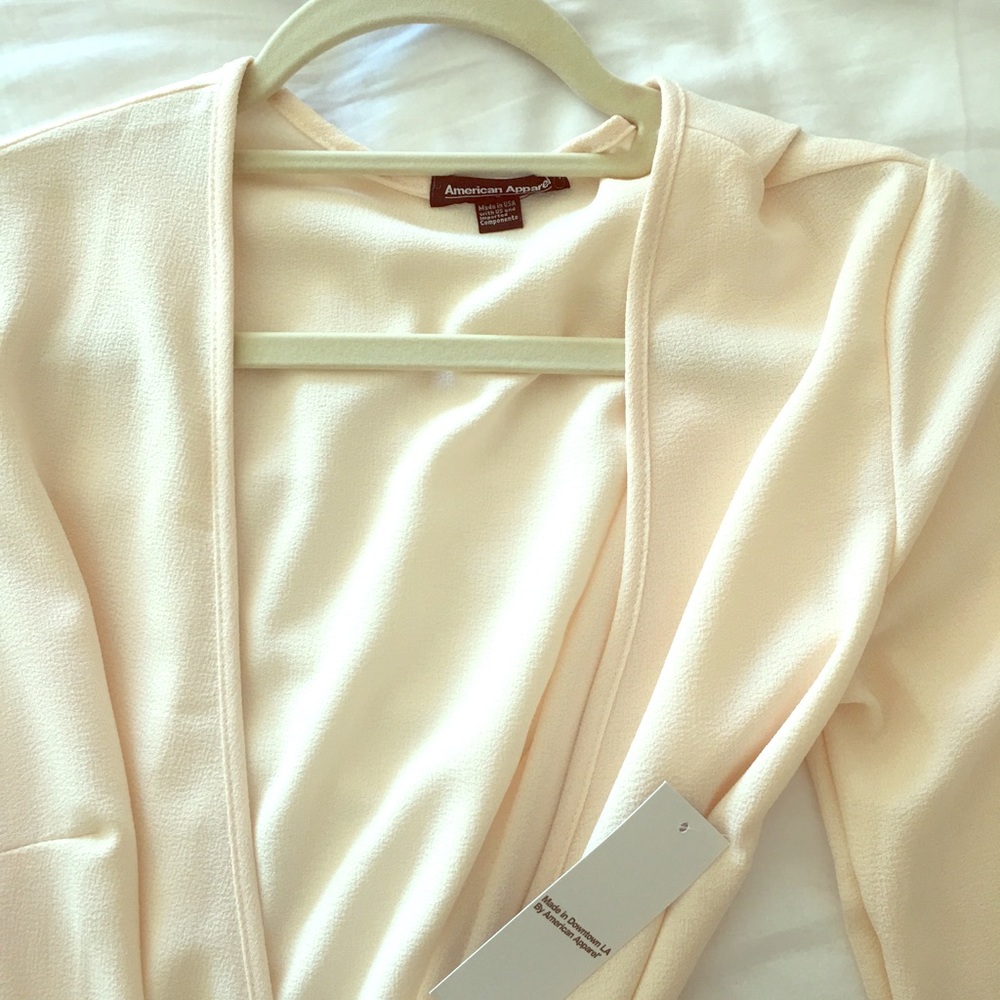 Cream American apparel wrap dress